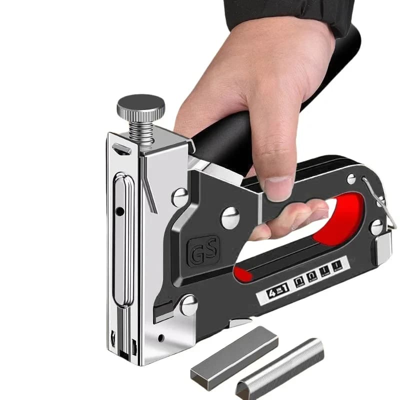 4 In 1 Manual Nailing Gun Construction Stapler Air Nail Woodworking Special Staple Book Household DIY with 800 Staple WORLDKPI