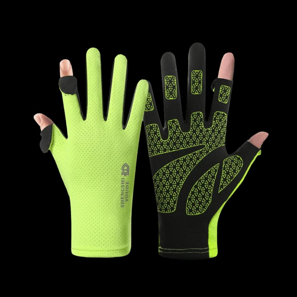 Guanti Sottili da Ciclismo con Protezione Solare, Taglia Grande, Antiscivolo, Anti-UV, in Seta Ghiacciata, Guanti da Guida in Nylon con Due Dita Esposte