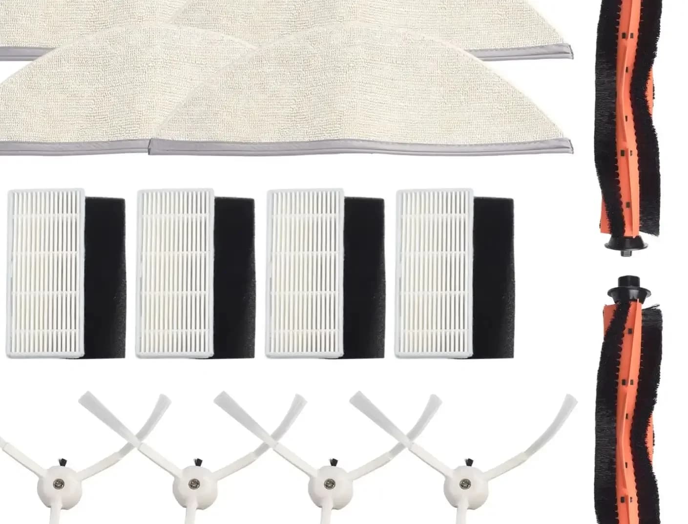 Kit di ricambio per spazzola laterale, filtro, panno per la pulizia e spazzola principale per accessori aspirapolvere robot Lydsto R1 R1A R1 Pro S1