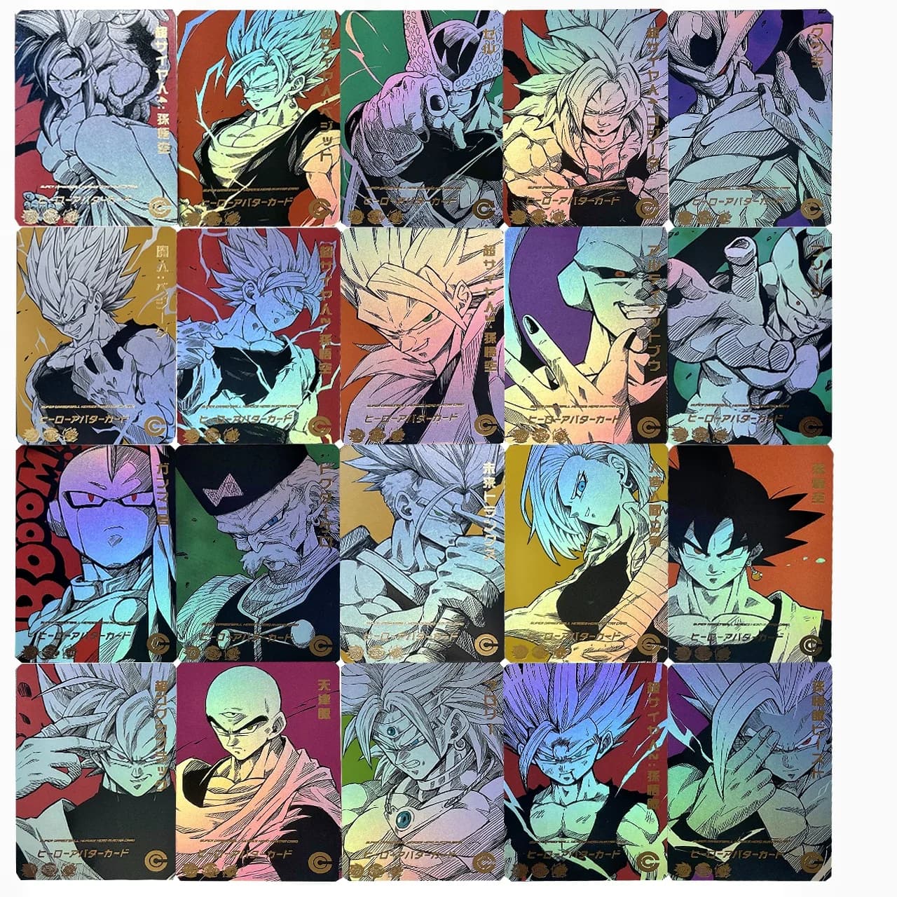 54 Carte Collezionabili Dragon Ball con Son Goku, Vegeta, Krillin, Android 18, Stampa a Caldo UV e Effetto Flash Colorato