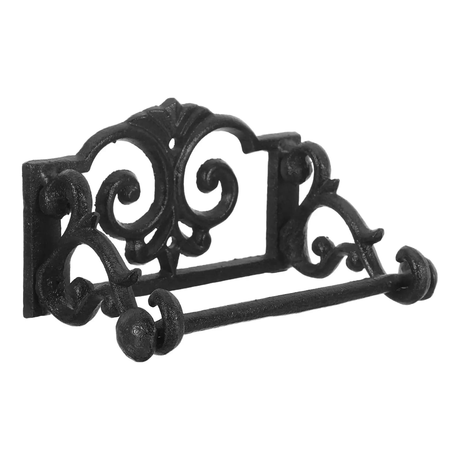 Portarotoli in Ghisa Vintage da Parete, Porta Tovaglioli Stile Rustico, Dispenser di Carta Igienica in Metallo per Bagno, Barra in Ferro Battuto
