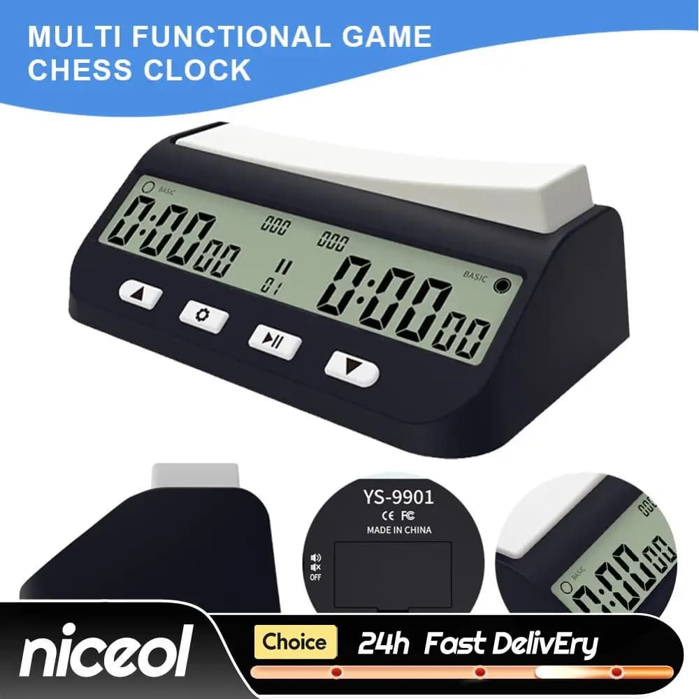 Digital Chess Timer with Basic Delay and Positive Time Features Game Timer for Chess Game I-GO and Chinese Chess