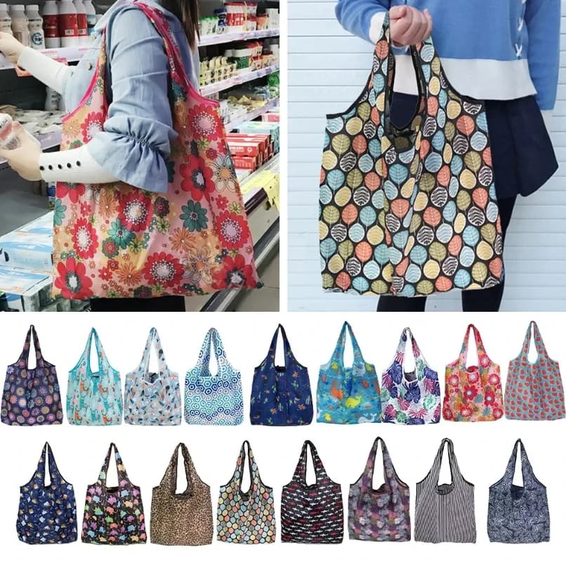 Borsa per la spesa grande Borsa ecologica riutilizzabile Pacchetto di generi alimentari Borse portaoggetti per giocattoli da spiaggia Borsa per la spesa a spalla Pacchetto di borse pieghevoli