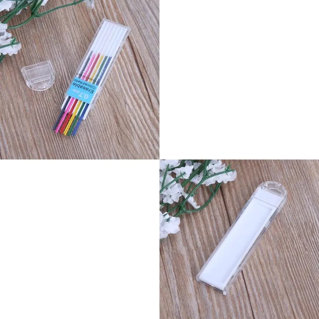 1 Box 0.7mm Colored Mechanical Pencil Refill Erasable Student Stationary