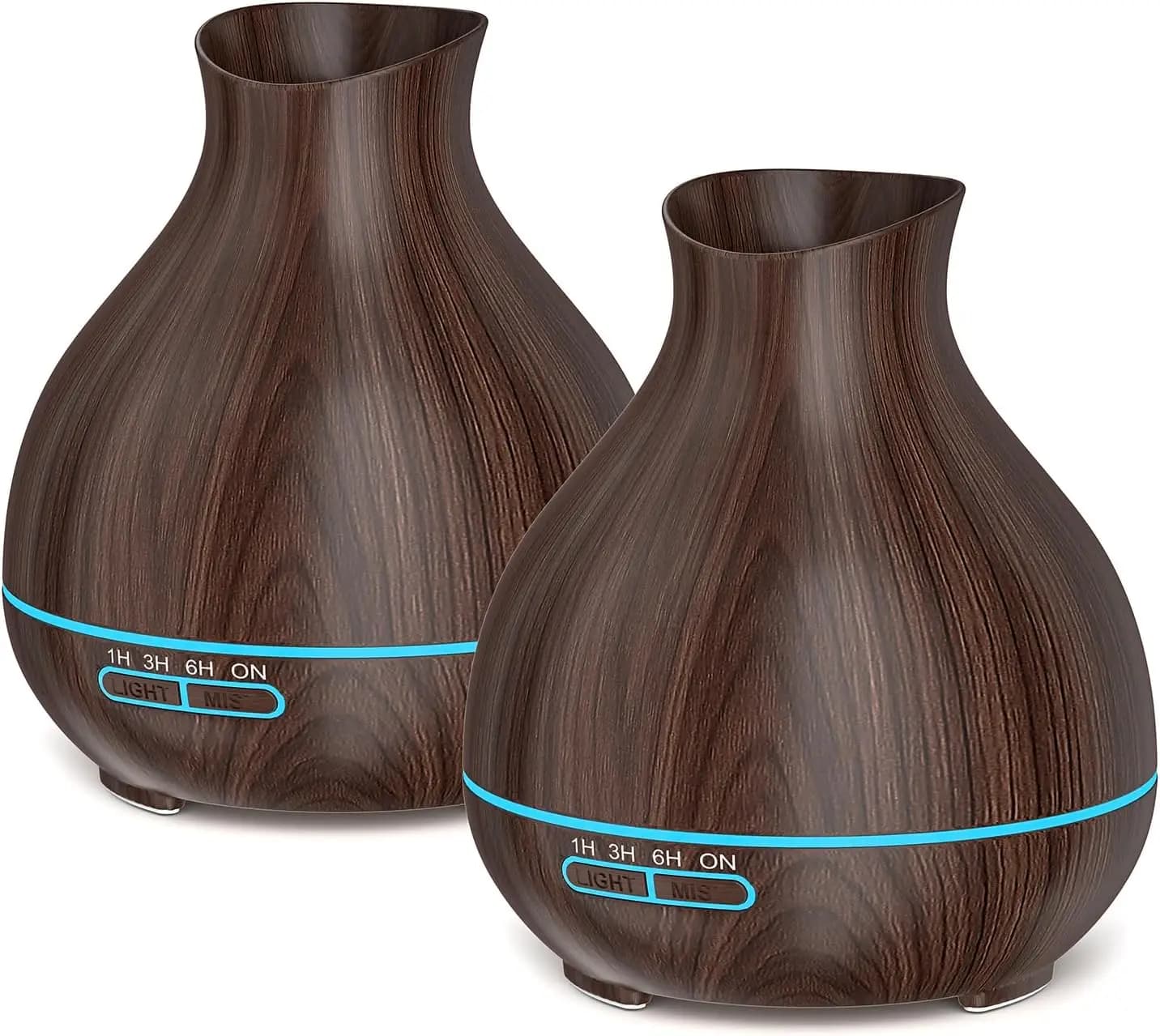 2-Pack 550ml Aromatherapy Diffuser, High Mist Output for Large Rooms, Auto-Off, 7 Color LED