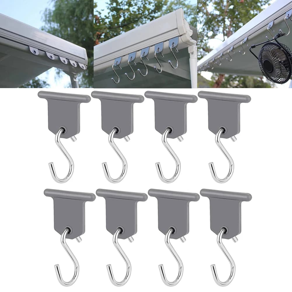Ganci per tende da sole da campeggio a forma di S 8 X clip rack ganci per tende da sole per attrezzi ganci per tende da Camper appendini leggeri per Camper roulotte