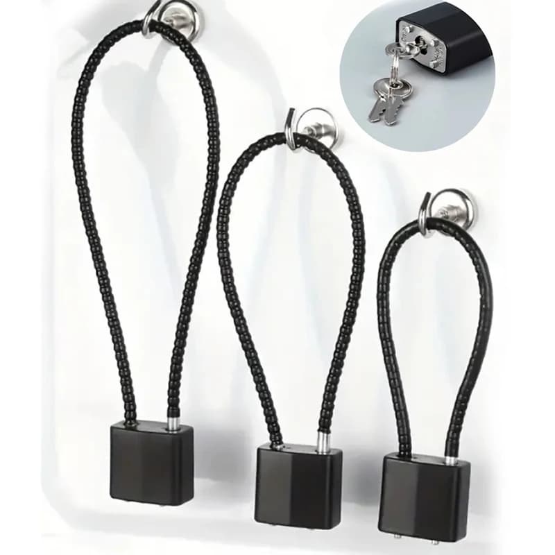 Anti-theft lock with soft steel cable | 20/28/38 cm flexible metal cable to lock bike, helmet and gate, suitable for interior and exterior