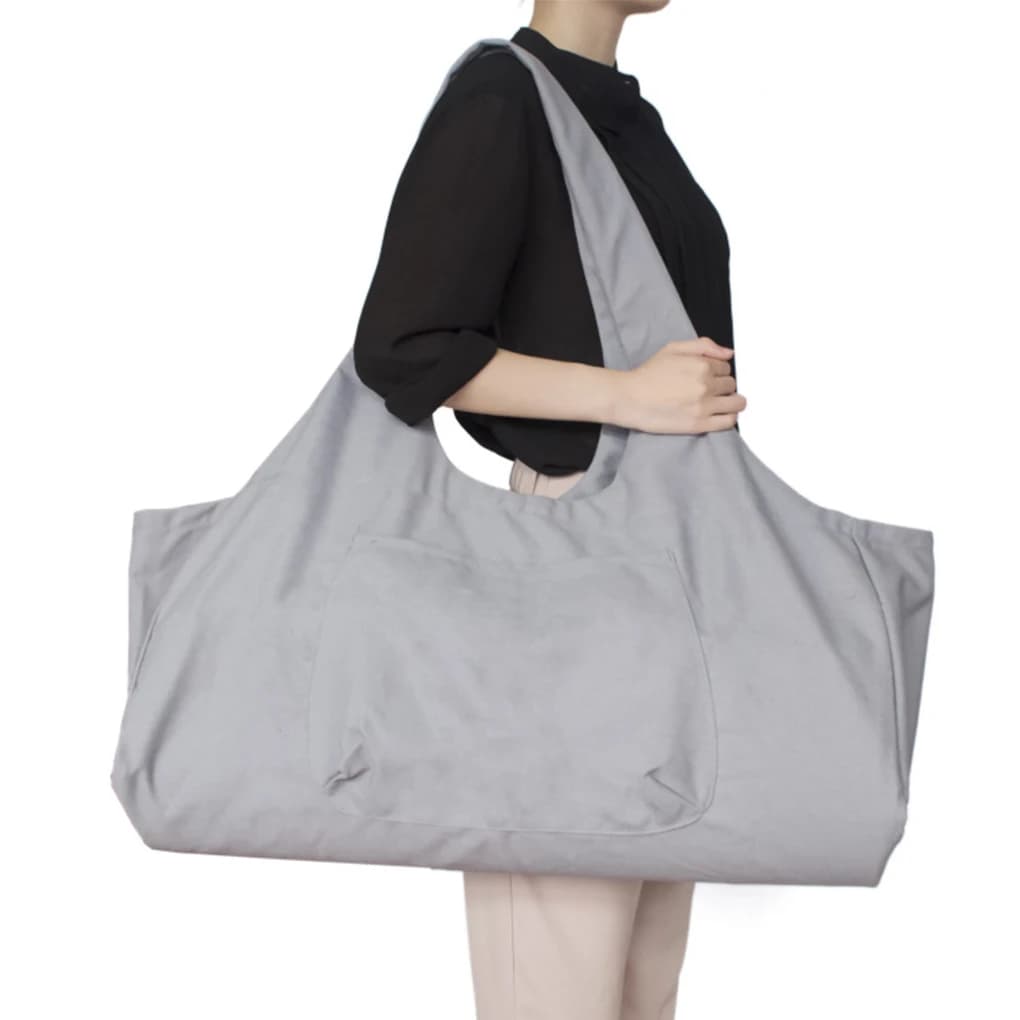 Canvas Yoga Mat Bag Large Capacity Pouch Sports Workout Gym Travel Shoulder Tote Training Clothes Shoes Pocket