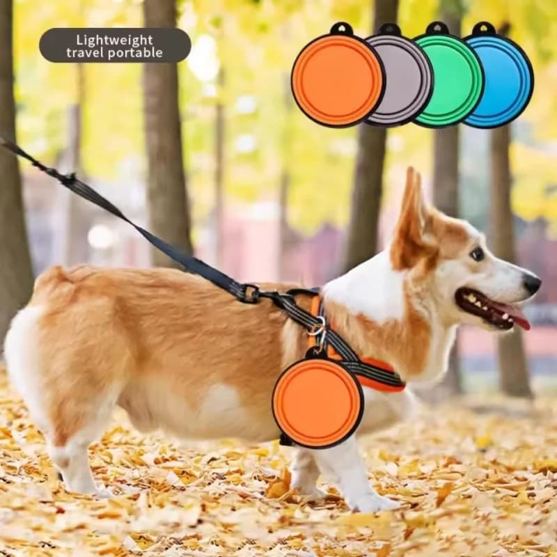 1pc 1000ML Outdoor Folding Bowl For Pets Dog Food Bowl Portable Pet Drinking Bowl Pet Bowl With Hook Dog