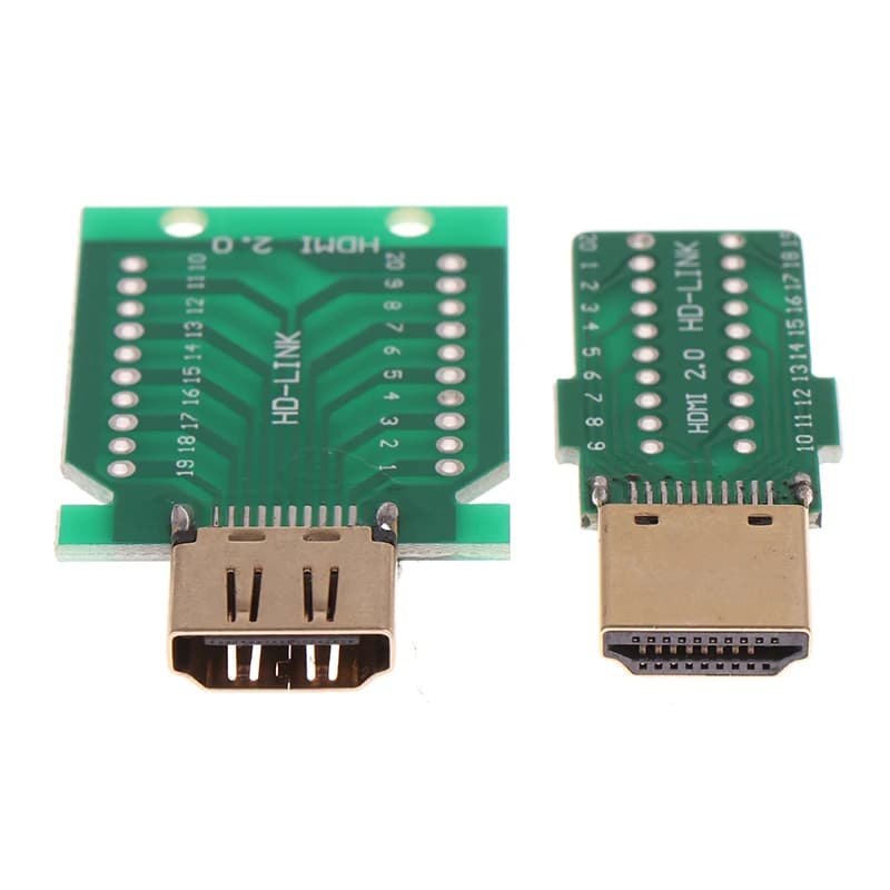 Connettore 1 pz 19 + 1 spina di riparazione placcata oro fai da te Standard HDMI-compatibile spina maschio saldata femmina jack cavo 19pin