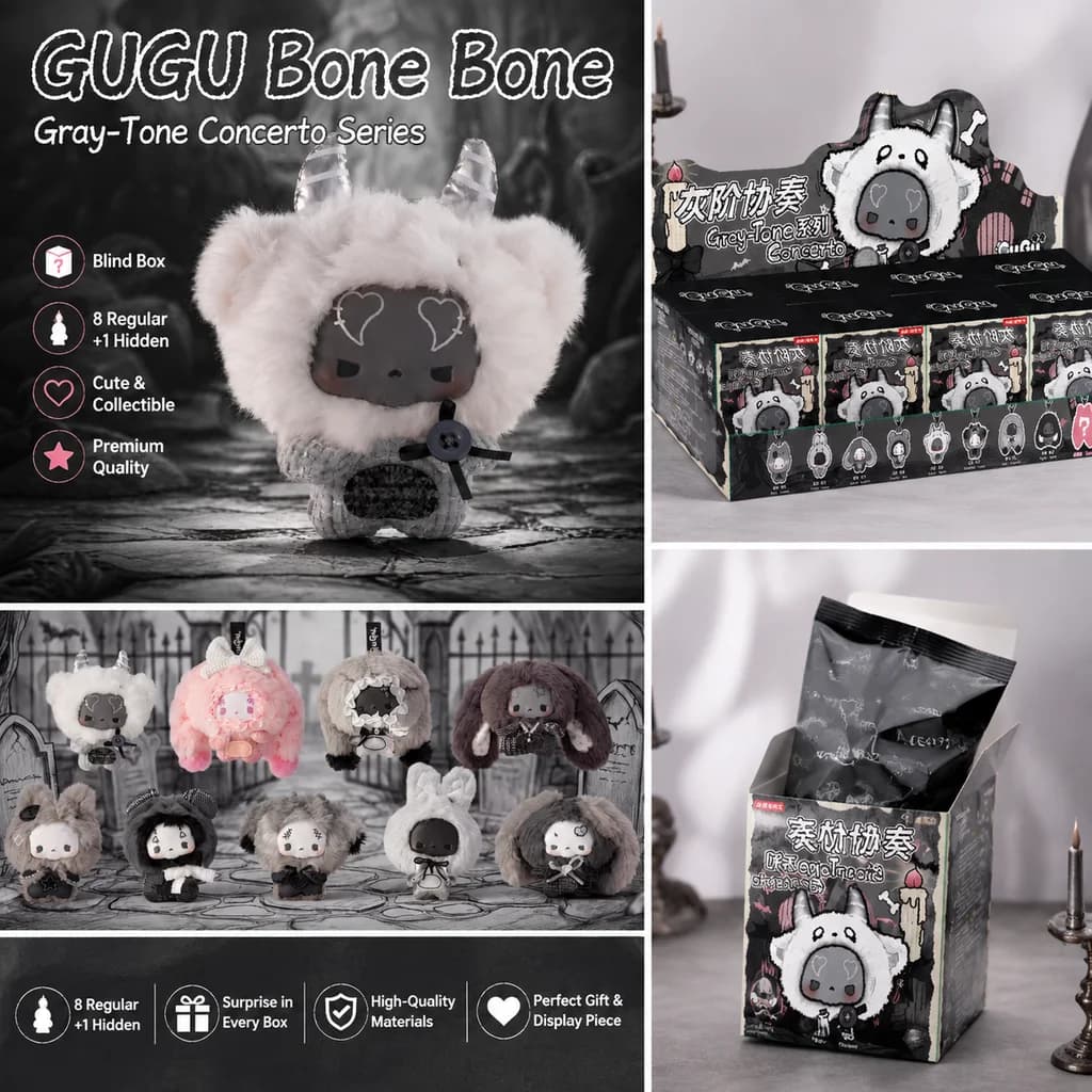 In Stock Gugu Grey-Tone Concerto Series Blind Box Cute Doll Pendant Collection Desktop Ornament Fashion Trend Surprise Gift