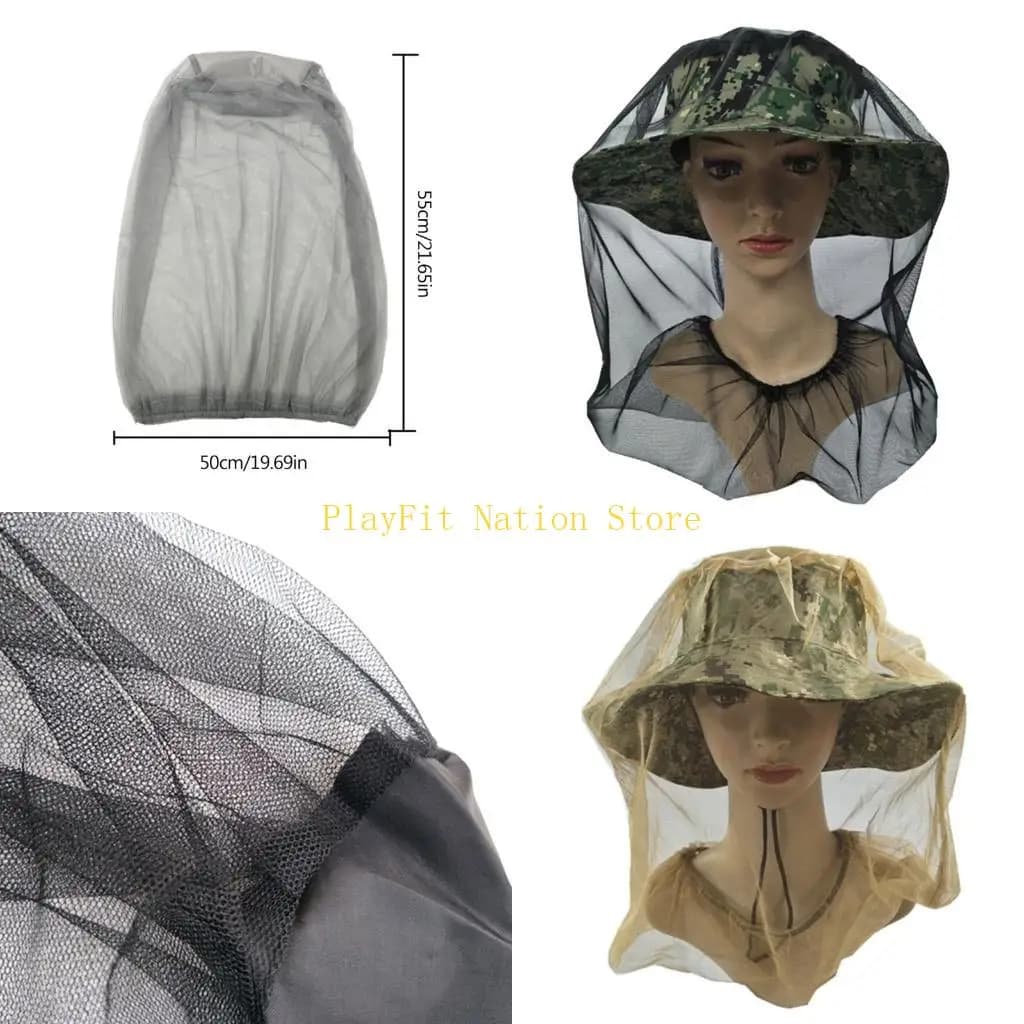 242F Testa Insetto Cappello a Rete Maglia Fine Rete Insetti Testa Rete Cappello Anti-Insetto Pesca Maglia Cap Campeggio