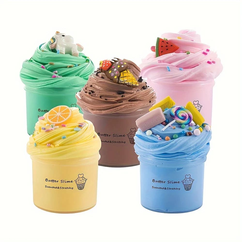 Kit di melma al burro soffice da 70 ml con profumato fai da te melma ananas frutta charms melma super morbido e non appiccicoso regalo di compleanno giocattoli