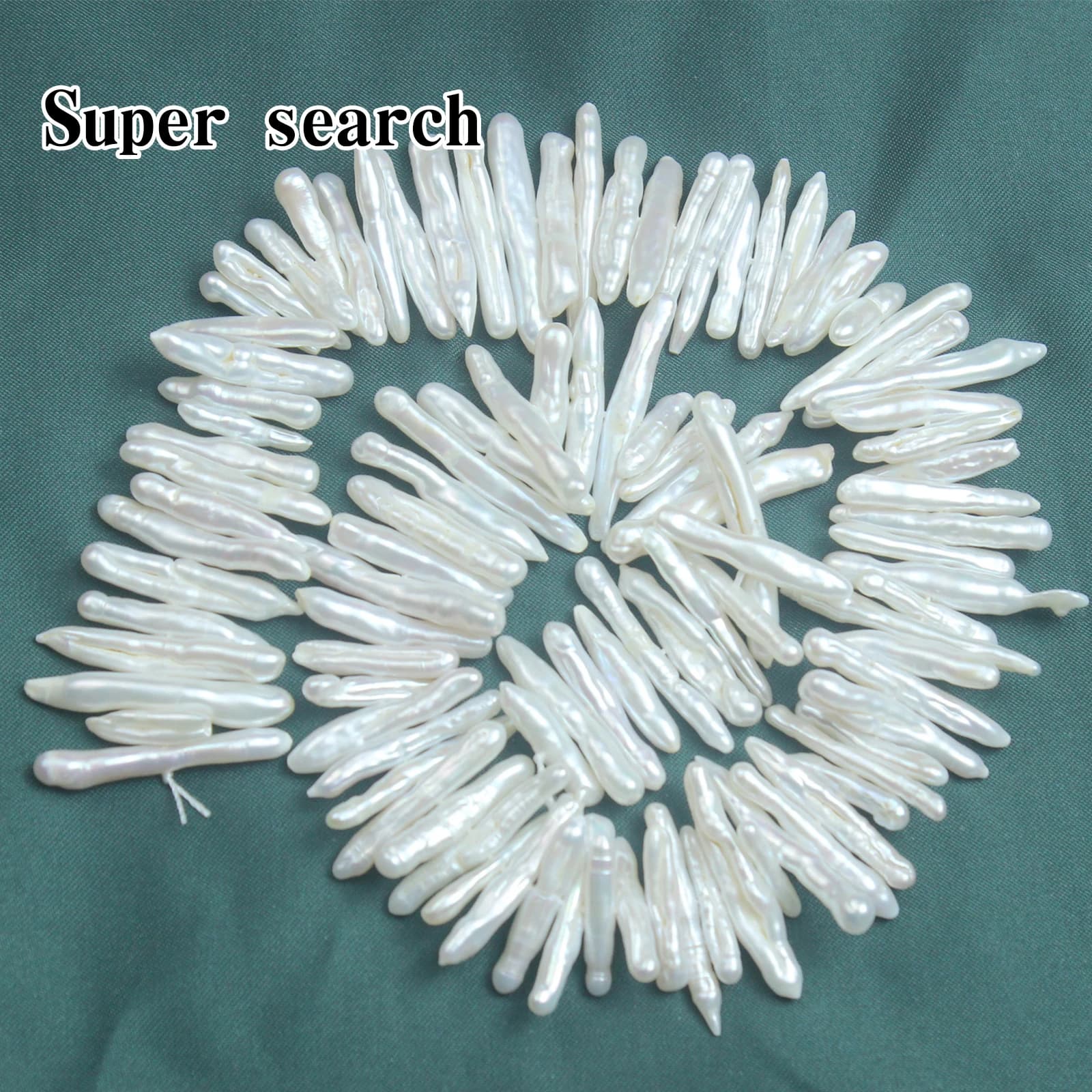Perle d'acqua dolce naturali bianche barocche con foro centrale stuzzicadenti a forma di striscia lunga perline sfuse braccialetto collana orecchini perline