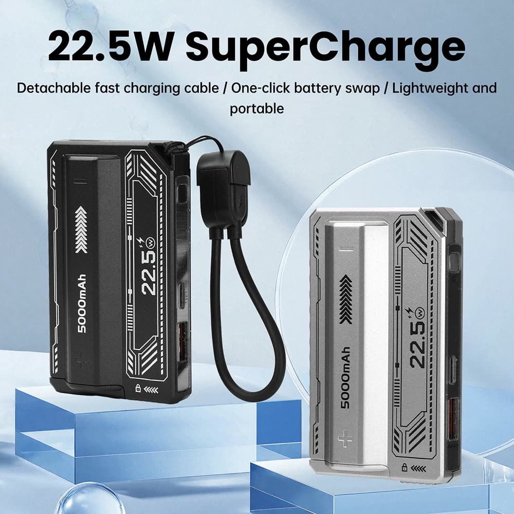 21700 Power Bank Case PD 20W Quick Charging Power Bank Battery Case Fa-da-te battery Built-in cable Battery box