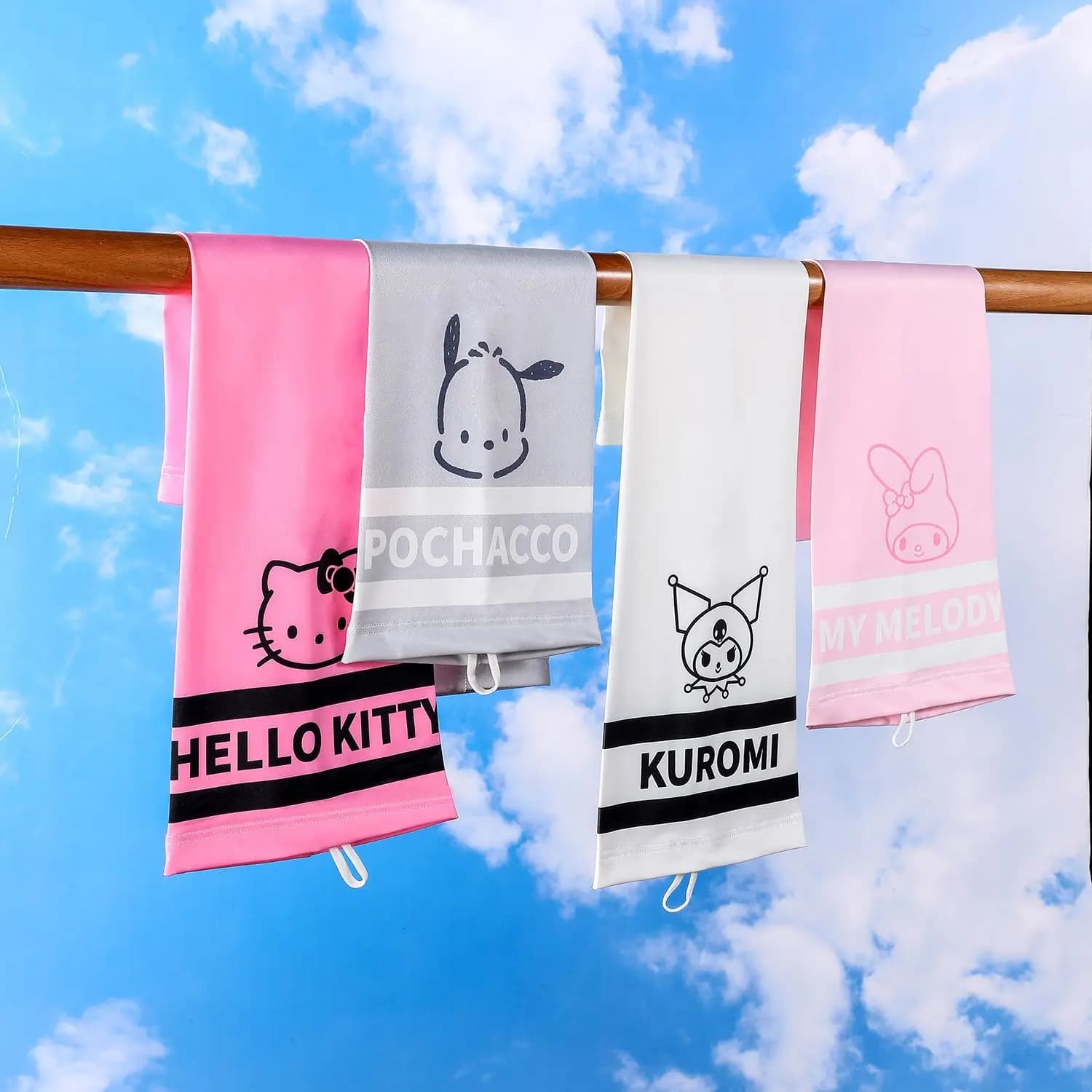 Sanrio Refrigerating Sleeves, Solar Protection, in Ice Silk, for Arms, Adults and Children, Lungs, Anti-UV, in Rows