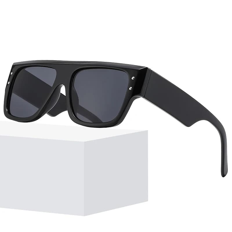 2 set moda occhiali da sole quadrati con montatura grande designer di marca rivetto occhiali da sole protezione UV di lusso occhiali per protezione solare UV400
