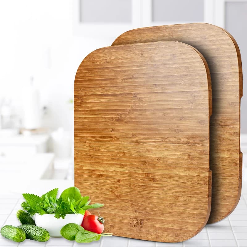 Premium Bamboo Cutting Board Square Chopping Block With Handle Eco-friendly Meat Cheese Charcuterie Chopping Board Kitchen Tools