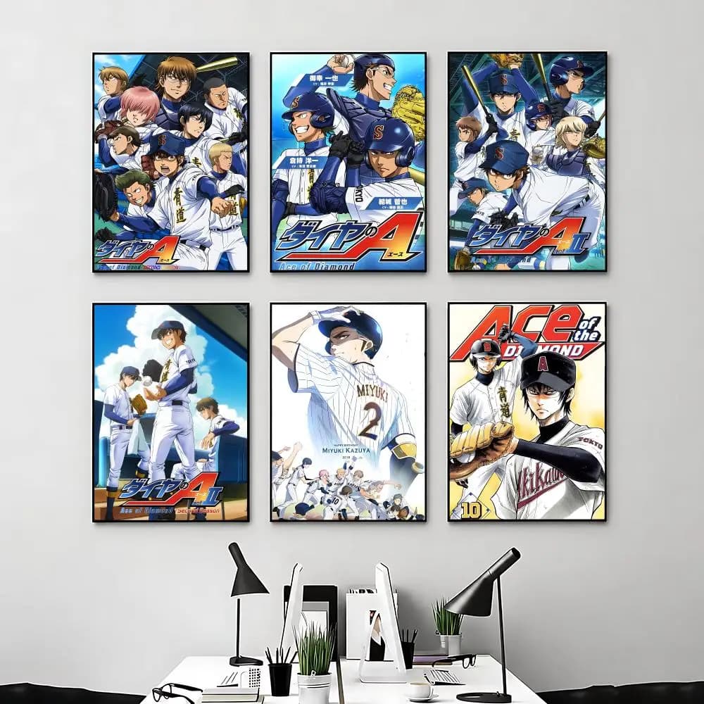 anime Ace of Diamond Poster Posters Anime Room Decor Decoration Movie Backpack Wall Interior Music Wall Art