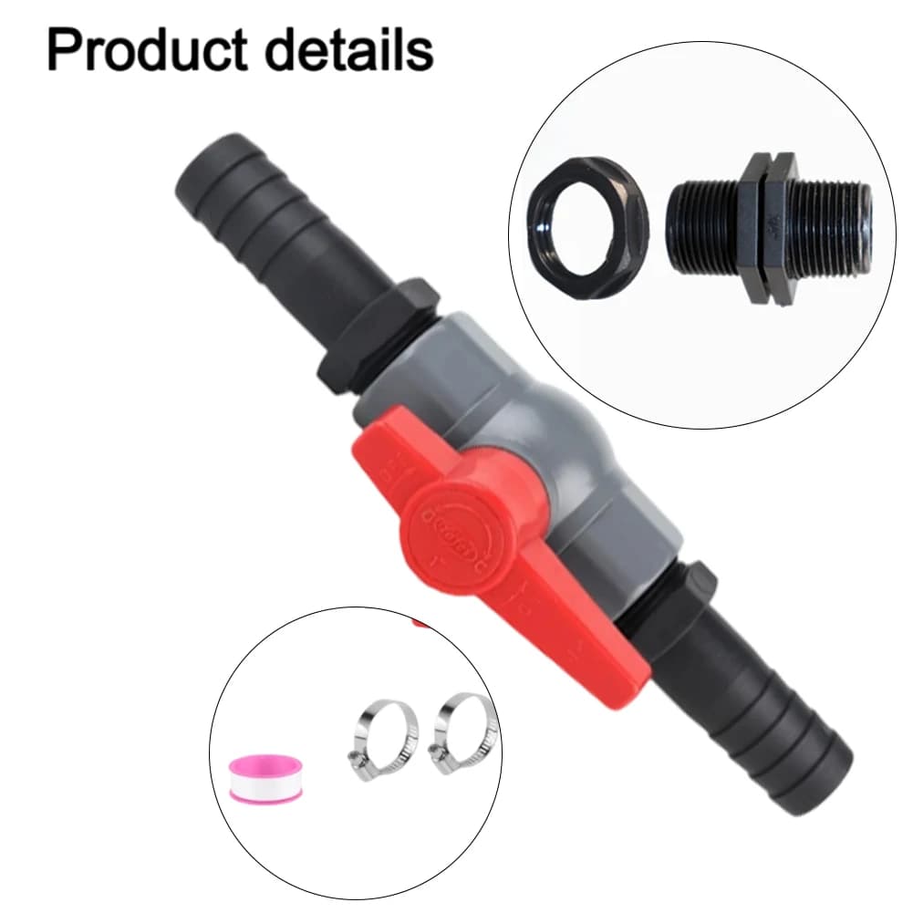 PVC interception valve with connector, pool valve, garden faucet 19mm 25mm 32mm, PVC ball valve with connector for hose