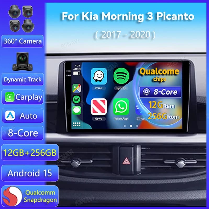 Android 15 Carplay Auto Autoradio Multimediale Per Kia Morning 3 Picanto 2017 - 2020 Lettore Video 2K Schermo 2 Din Autoradio Stereo