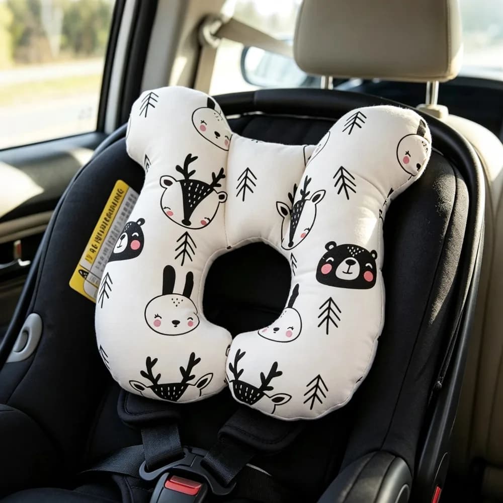 U-Shaped Baby Neck Support Pillow Multi-functional Stroller Pillow Cartoon Head Support Cushion Travel Neck Protection Pillow