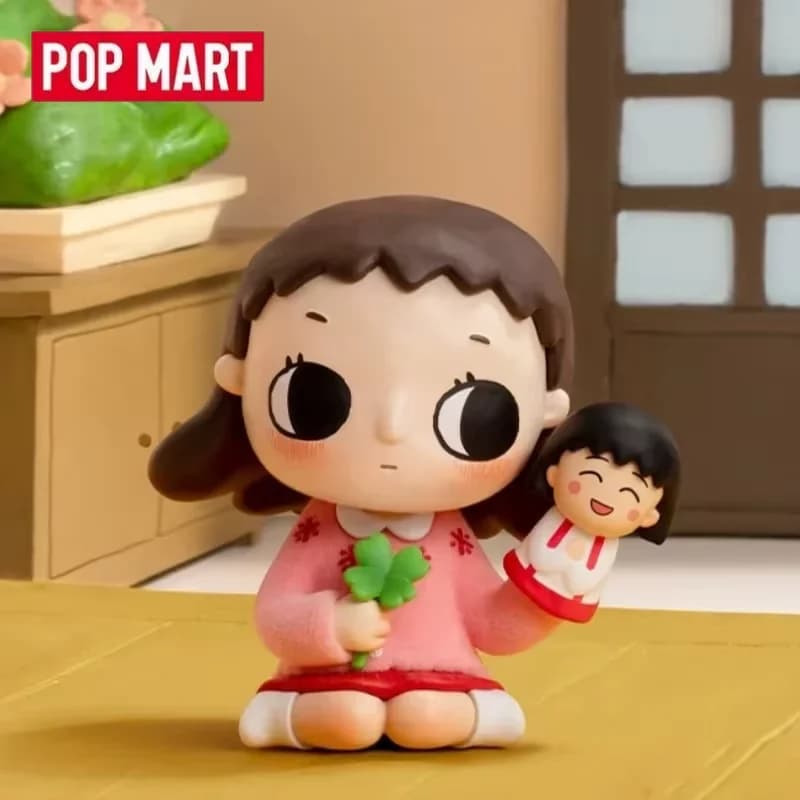 POPMART Nyota Chibi Maruko Chan Series Blind Box Toys Mystery Box Guess Bag Doll Cute Anime Figure Desktop Ornaments Collection