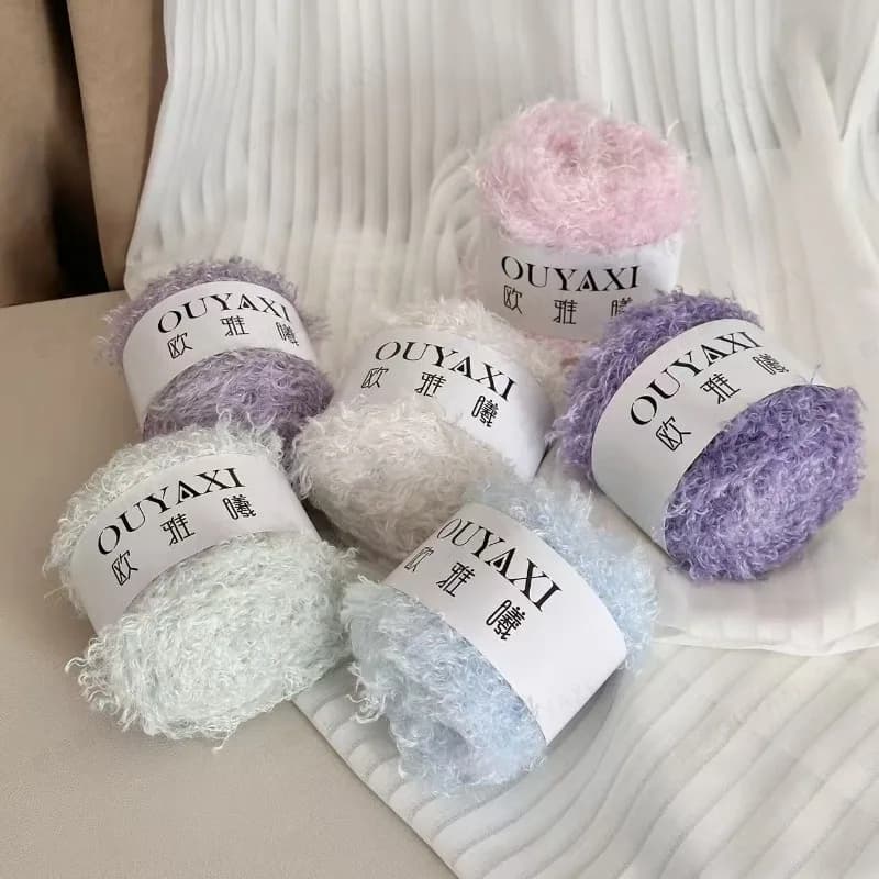 Borsa portaoggetti in pelliccia lavorata a mano per autunno e inverno, borsa per sciarpe e scialli, filo, ago e ago da cucito 100g, filo arrotolato