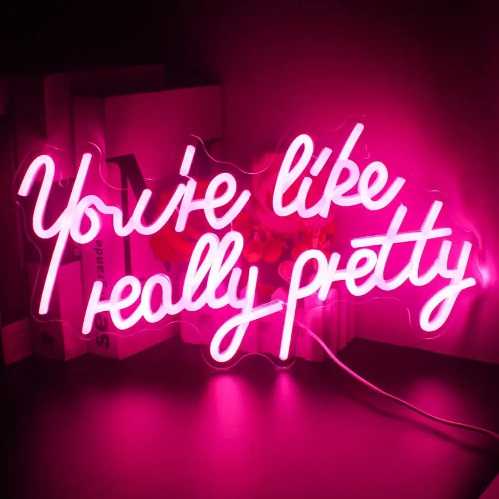 Ti piace davvero graziose luci al neon, decorazioni da parete, luci al neon a LED rosa, decorazioni da parete, luci nuziali, decorazioni da parete per camera da letto