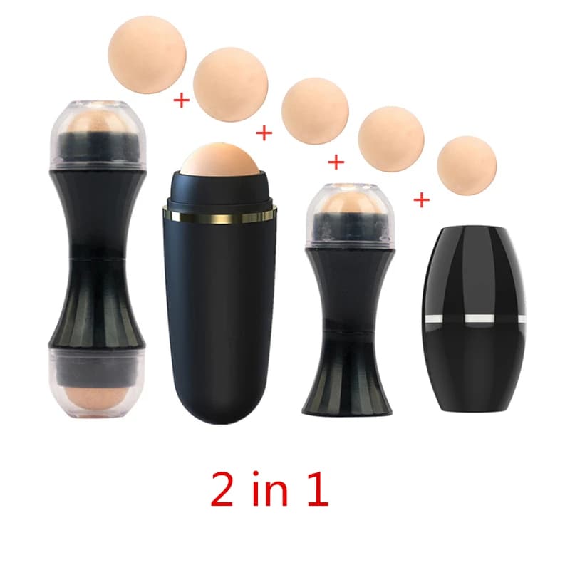 Oil-absorbing roller 2 in1 Natural volcanic stone Face massage Stick body makeup Tool for skin care Oil roller for facial pore cleaning