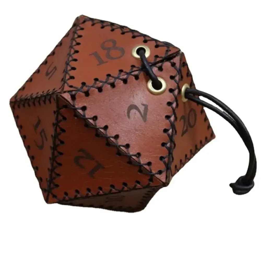 1 Pezzo Borsa Porta Dadi D20 per Giochi di Ruolo, Scatola Contenitore Poligonale in Pelle PU con Design Rinforzato a Coulisse per Dadi DND e Giochi da Tavolo