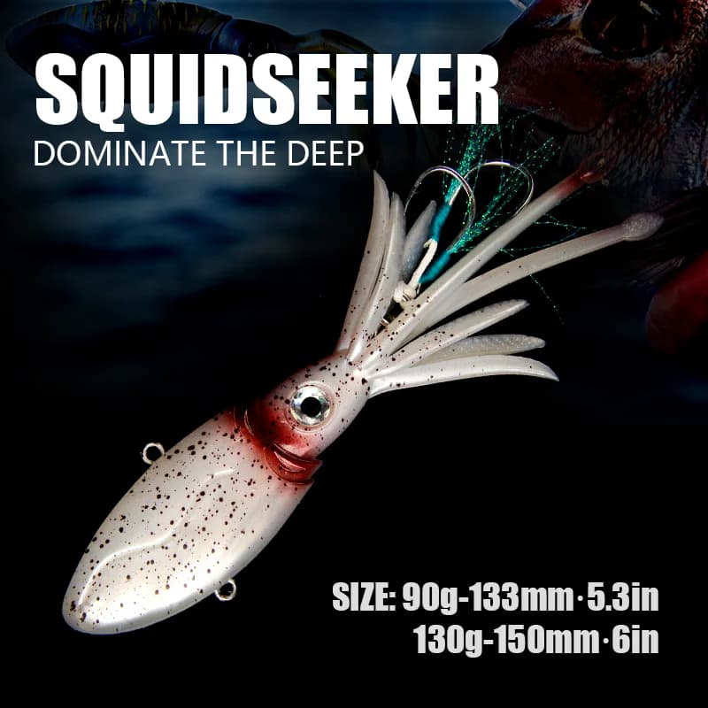 2PCS Deep Sea Glow-in-the-Dark UV Large Vib Lure for Ocean Fishing Boat Fishing Trolling Tackle for Skipjack Tuna and Tuna