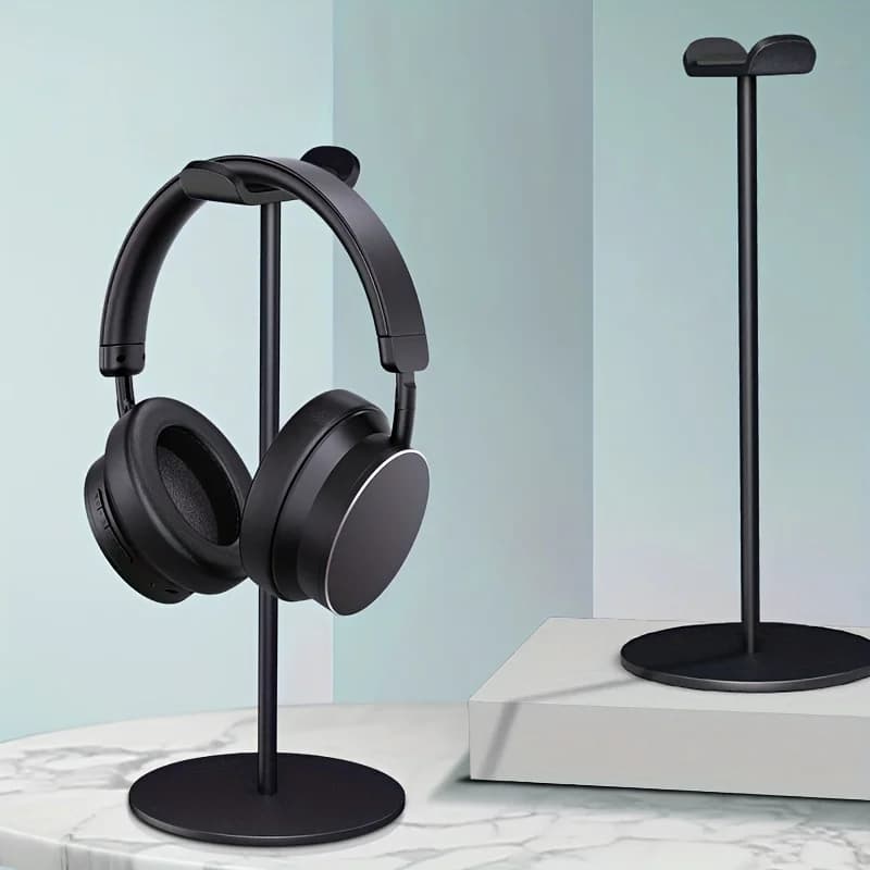 Metal Desktop Headphone Stand, Silicone Pad Protective Headset Holder, Anti-slip Base Simple Creative Gaming Headphone Hanger