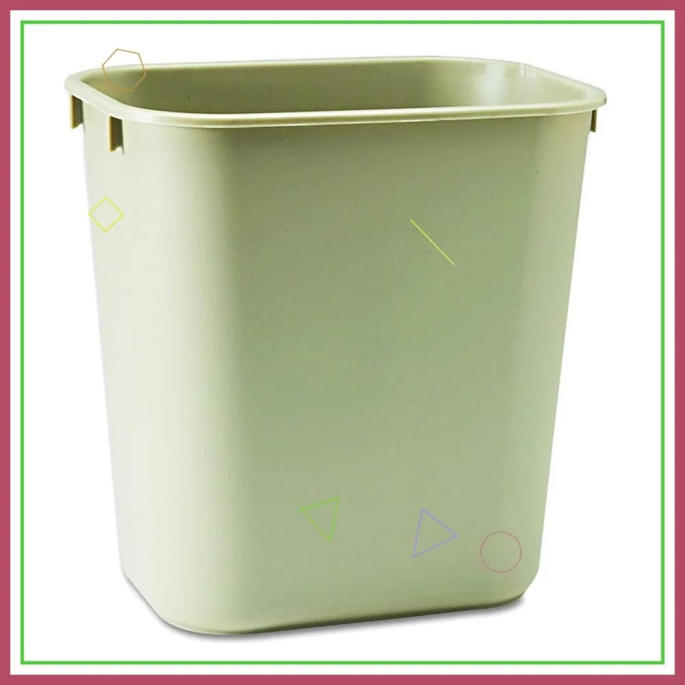 Cestino per rifiuti in plastica da 3,25 galloni, beige, adatto sotto la scrivania/lavello/armadietto per uso domestico/ufficio