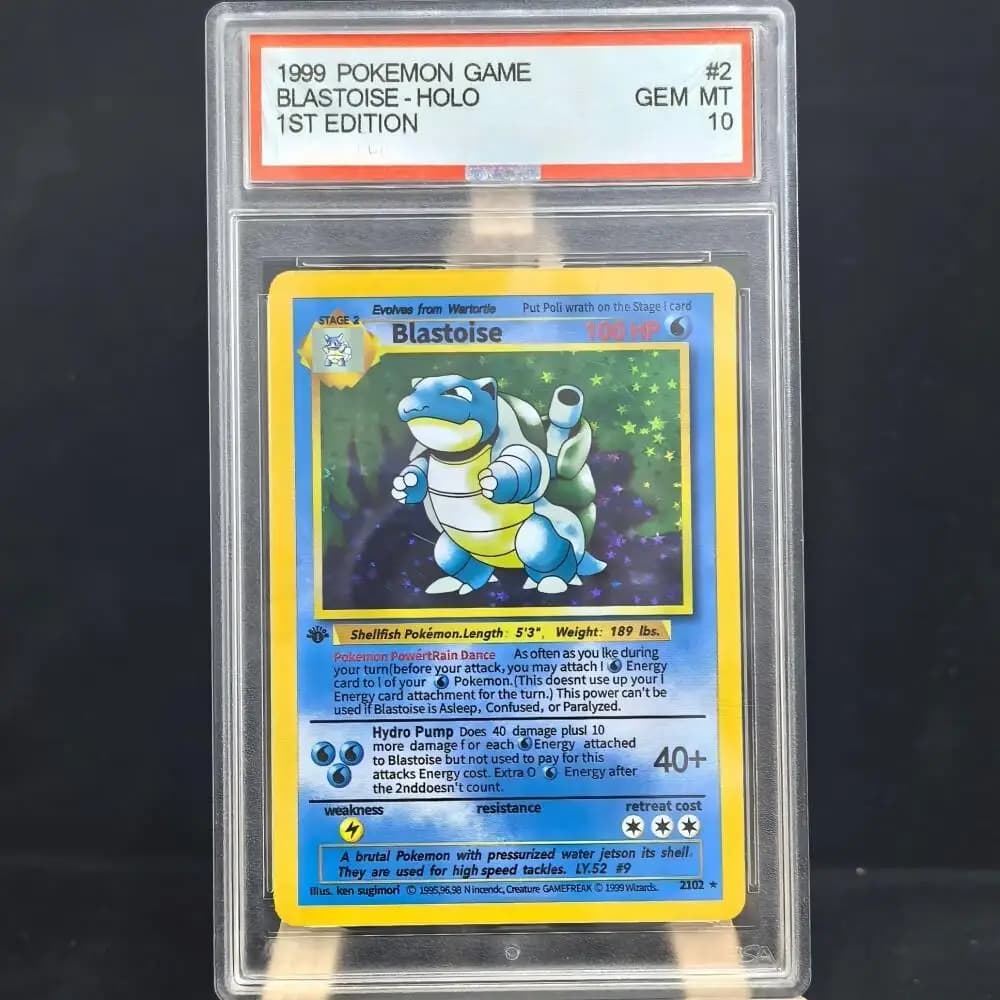 Carta Proxy DIY 1999 POKEMON GAME BLASTOISE-HOLO1ST EDITION 2 GEM MT 10 Rating Card 10 Etichette Carte Regalo Giocattoli