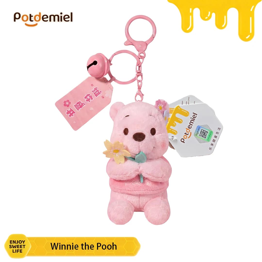 Potdemiel Disney Winnie the Pooh Stuffed Accessory Keychain Bag Charm Backpack Pendant Holiday Gift Classic Collectible Figure