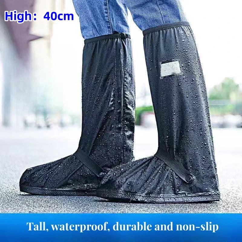 Reusable 40 CM High Tube Waterproof Rain Boot Shoes Pant Cover Cycling Hiking Non-Slip Overshoes Rain Pants Protectors S-XXL