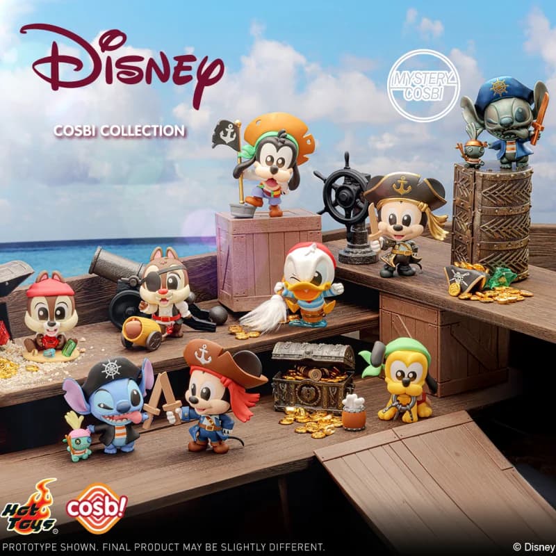 Hot Toys Mickey Mouse e Amici Serie Pirati Blind Box Anime Figure Modello da Scrivania Mini Figure Cosbi Collezione Regalo