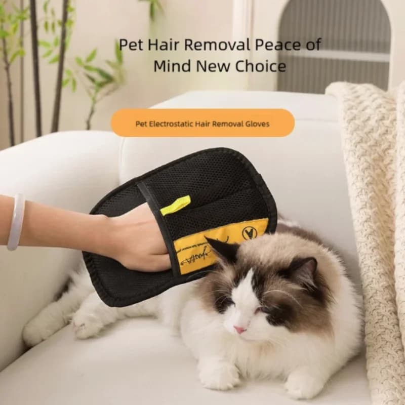 Guanti per Animali Domestici per Rimuovere Peli di Cani e Gatti, Spazzola per Pulizia Domestica, Strumento per Rimuovere Peli, Raschietto per Peli, Dispositivo Adesivo