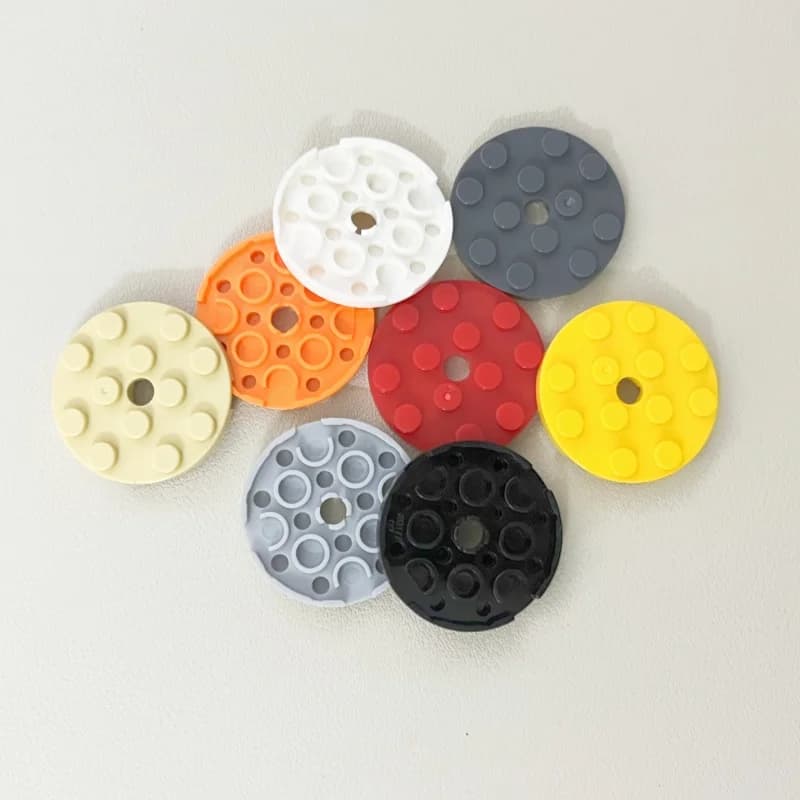 Lotto 60474 Piatto Rotondo 4x4 con Foro Perno Mattoni Giocattoli Per Edifici Tecnici Blocchi Compatibile Assembla Particelle Per Bambini FAI DA TE MOC