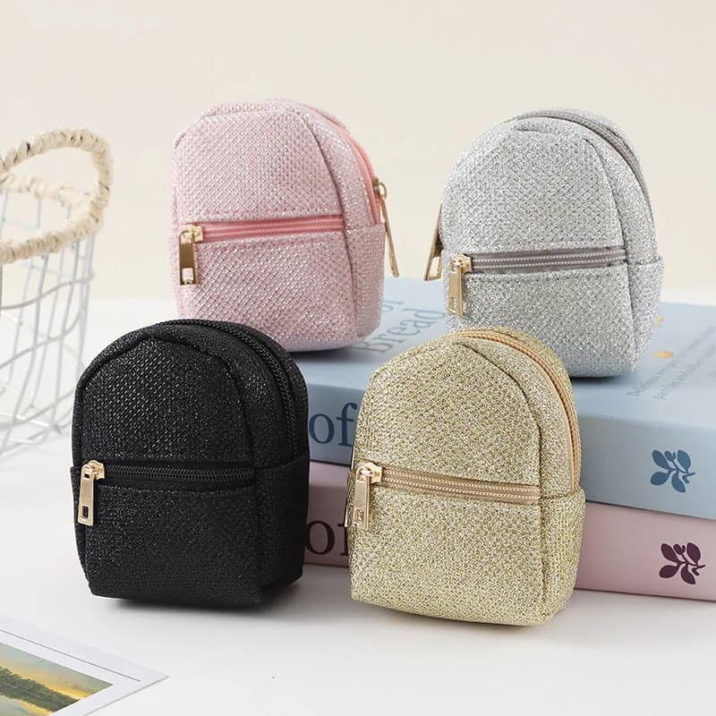 Mini portafoglio da zaino, graziosa borsa per il trucco adatta alle donne, organizer da tasca, porta carte, custodia per cavi dati, borsa con cerniera