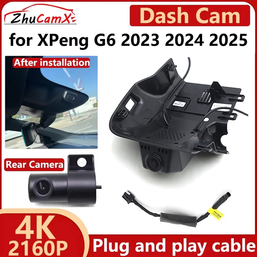 ZhuCamX for XPeng G6 2023 2024 2025 4K UHD 2160P DVR for Car Dash Cam Camera for Night Vision Plug and Play Recorder