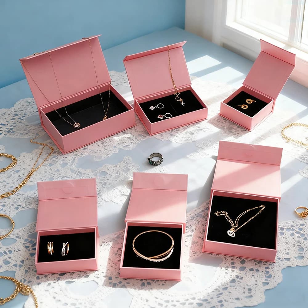 24 scatole regalo magnetiche in cartone con logo personalizzato personalizzato, confezione da viaggio per matrimoni, per gioielli, orecchini, anelli, collane