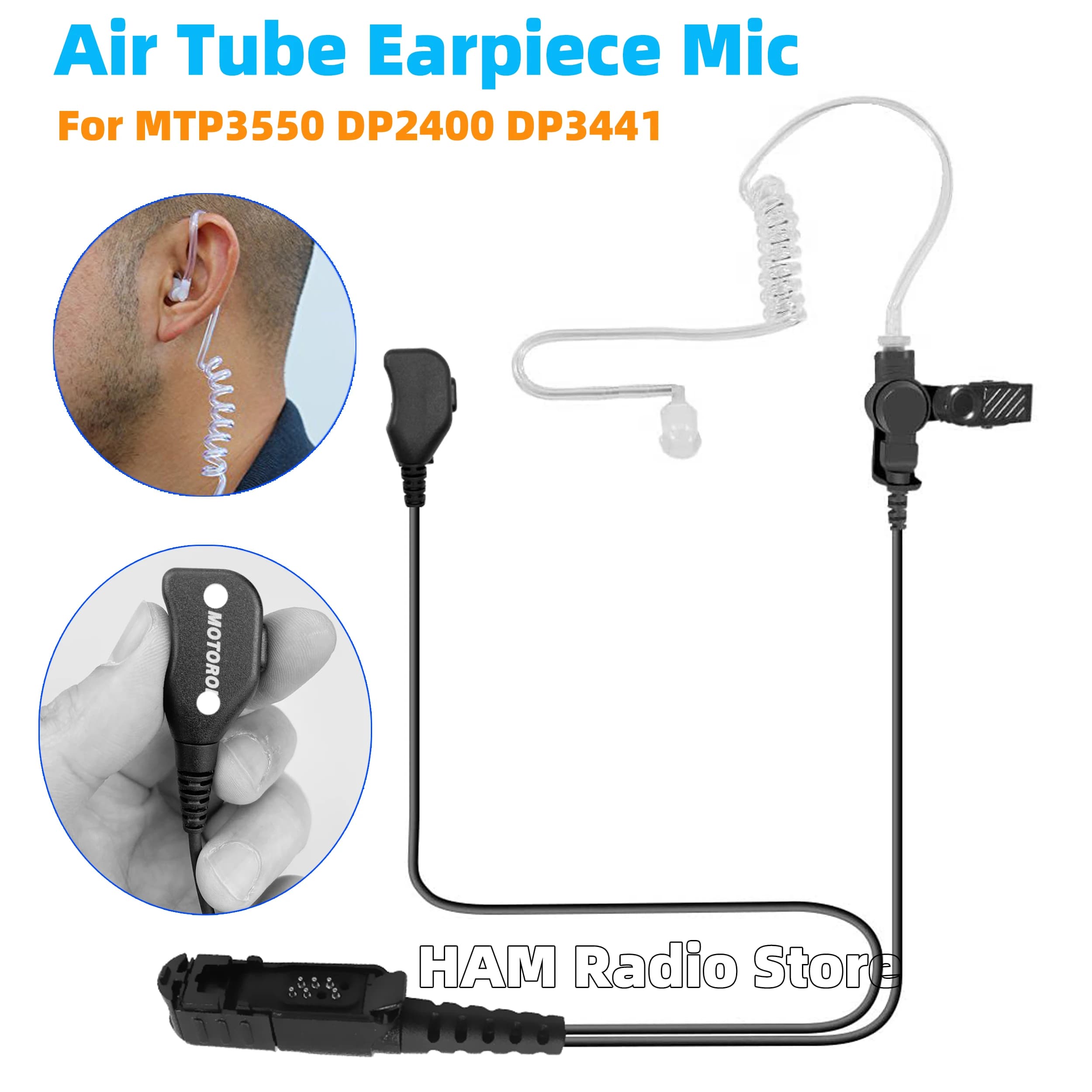 Tubo dell'aria Auricolare Microfono Walkie Talkie Auricolare per Motorola MTP3550 MTP3500 MTP3250 MTP3200 MTP3150 MTP3100 DEP550 Radio