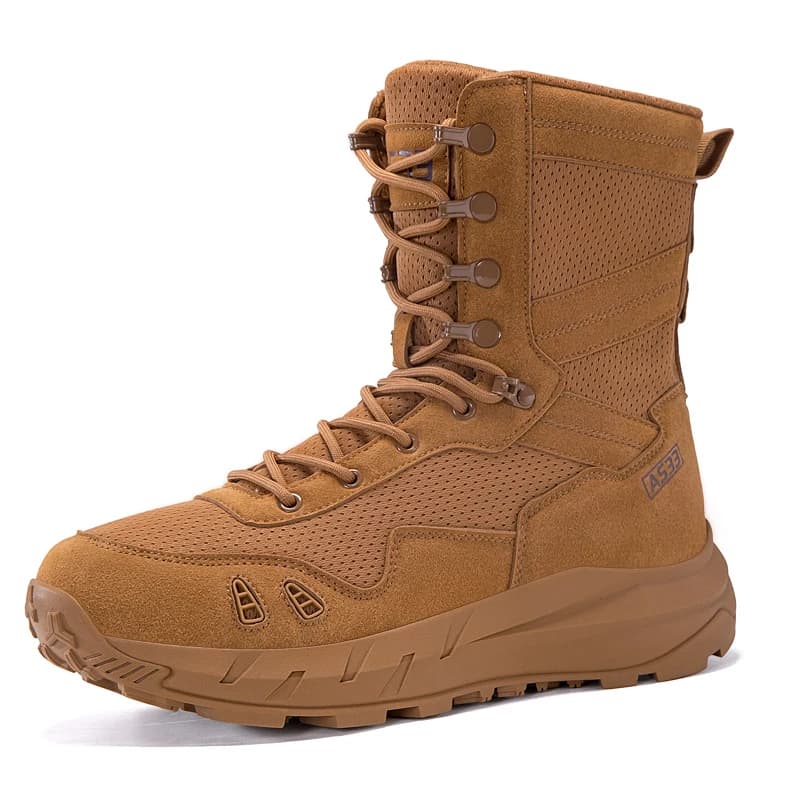 Men's High-Top Tactical Boots, Breathable Combat Training Boots, Non-Slip Wear-Resistant Outdoor Military Hiking Boots in Large