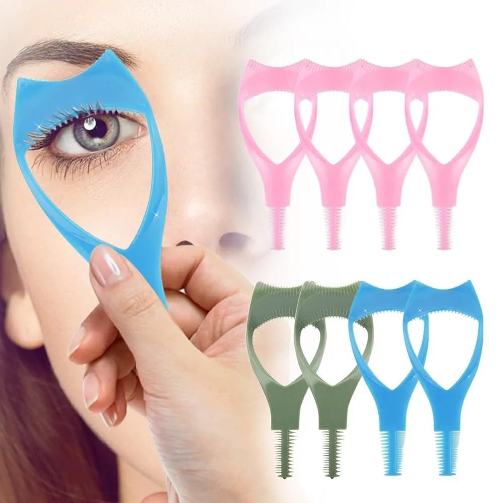 Eyeliner aid Eyeliner comb pattern 3 in 1 Eye protection Crystal mascara shield Cosmetic guide Eyelash tools 3 in1