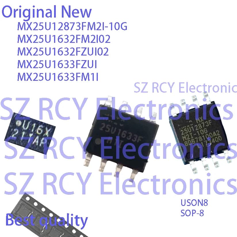 (5-50 pezzi) MX25U12873FM2I-10G MX25U1632FM2I02 MX25U1632FZUI02 MX25U1633FZUI MX25U1633FM1I 25U12873F 25U1633F U16 * NOR FLASH IC