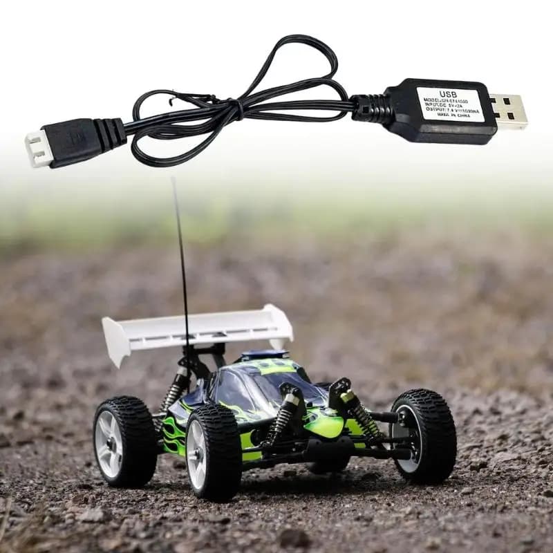 Dispositivo ricarica USB premium per batterie per auto giocattolo telecomandate da 7,4 V che fornisce trasmissione e