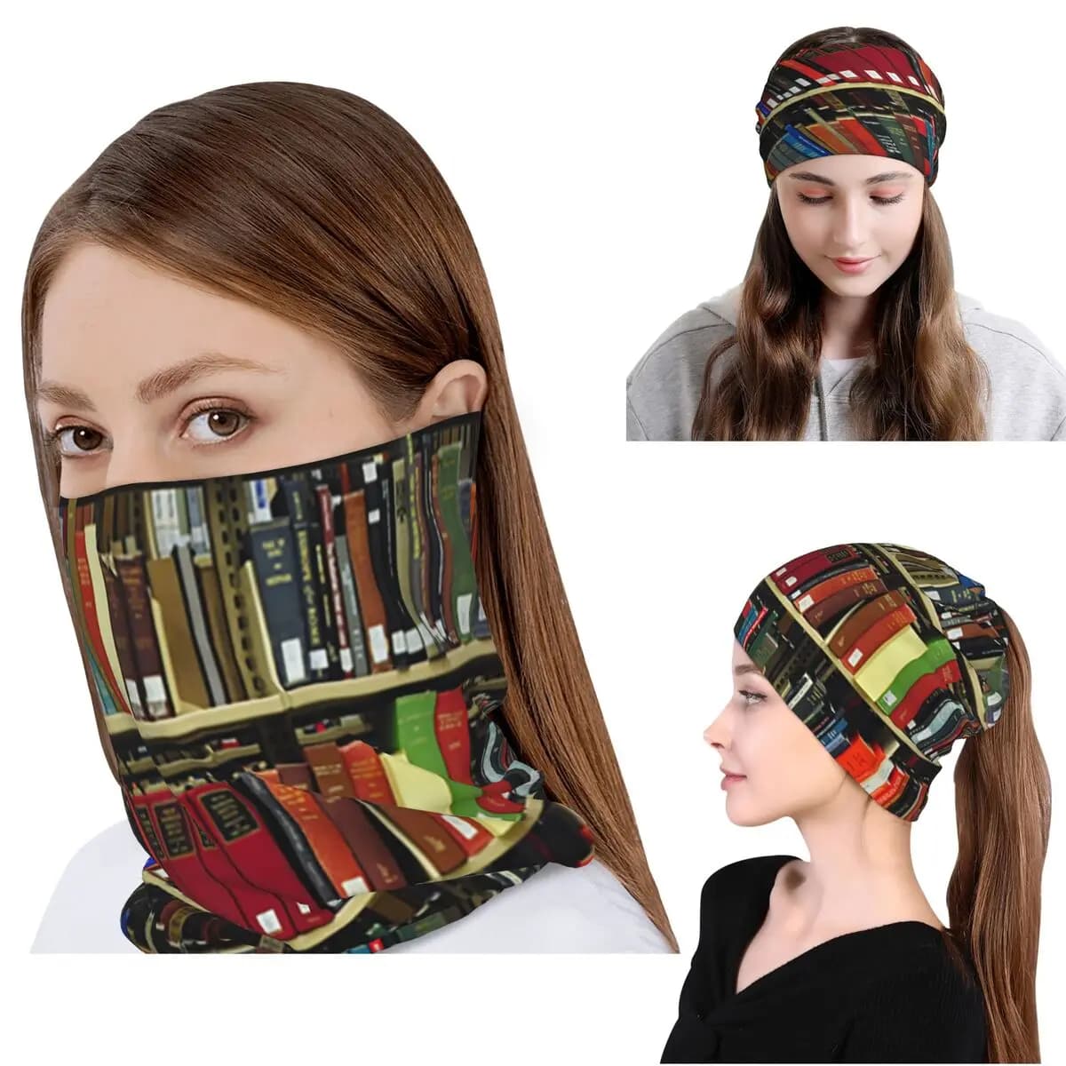 Sciarpa Multifunzione Traspirante per Uomo e Donna: Bandana, Scaldacollo, Maschera, Fascia per Capelli, Berretto - Ideale per Librerie e Scuole