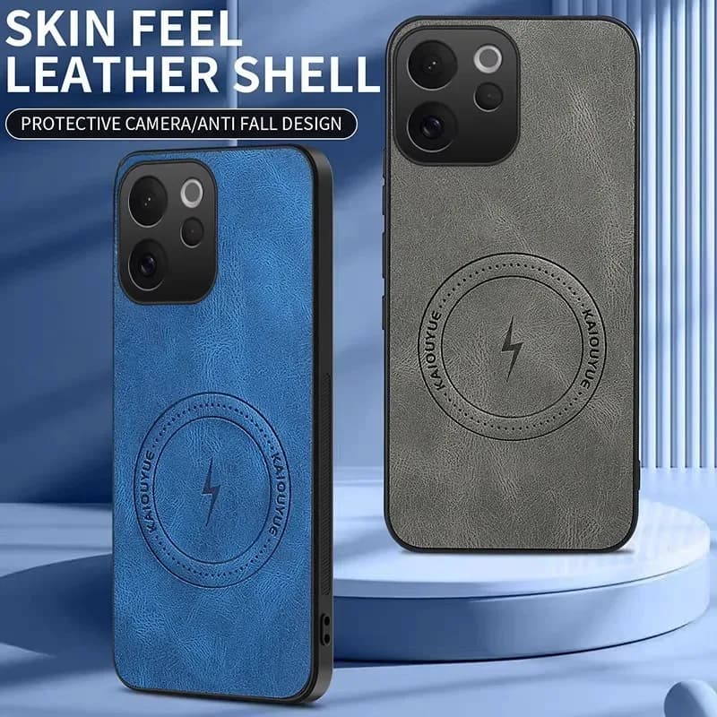Skinlee per VIVO V70 FE 5G Custodia per telefono con texture a trama Nappa per VIVO V70 FE 5G Custodia posteriore magnetica